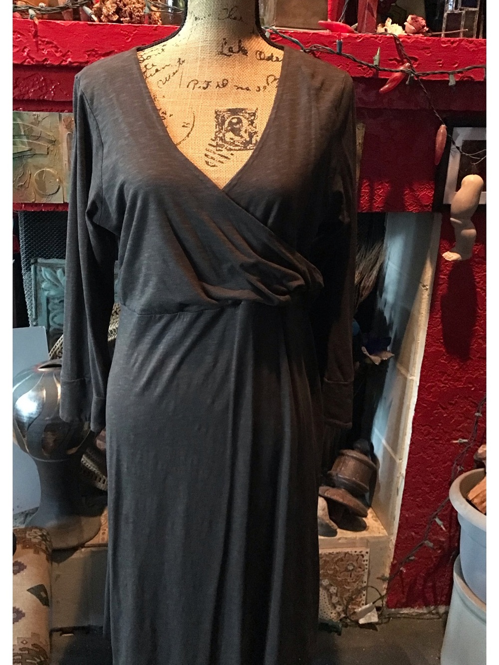 Horny Toad Classic Dark green faux Wrap-Style Women’s Dress